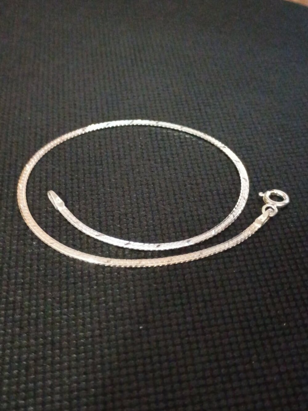 Italian Sterling Silver Herringbone Bracelet – 9”